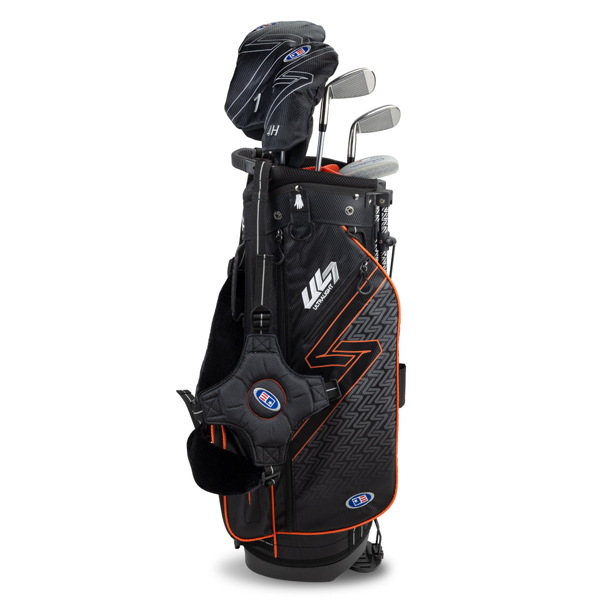 UL7 51 5 Club Stand Set, All Graphite, Black/Orange Bag