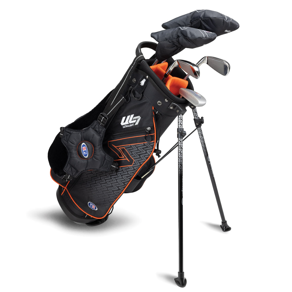 UL7 51 5 Club Stand Set, All Graphite, Black/Orange Bag