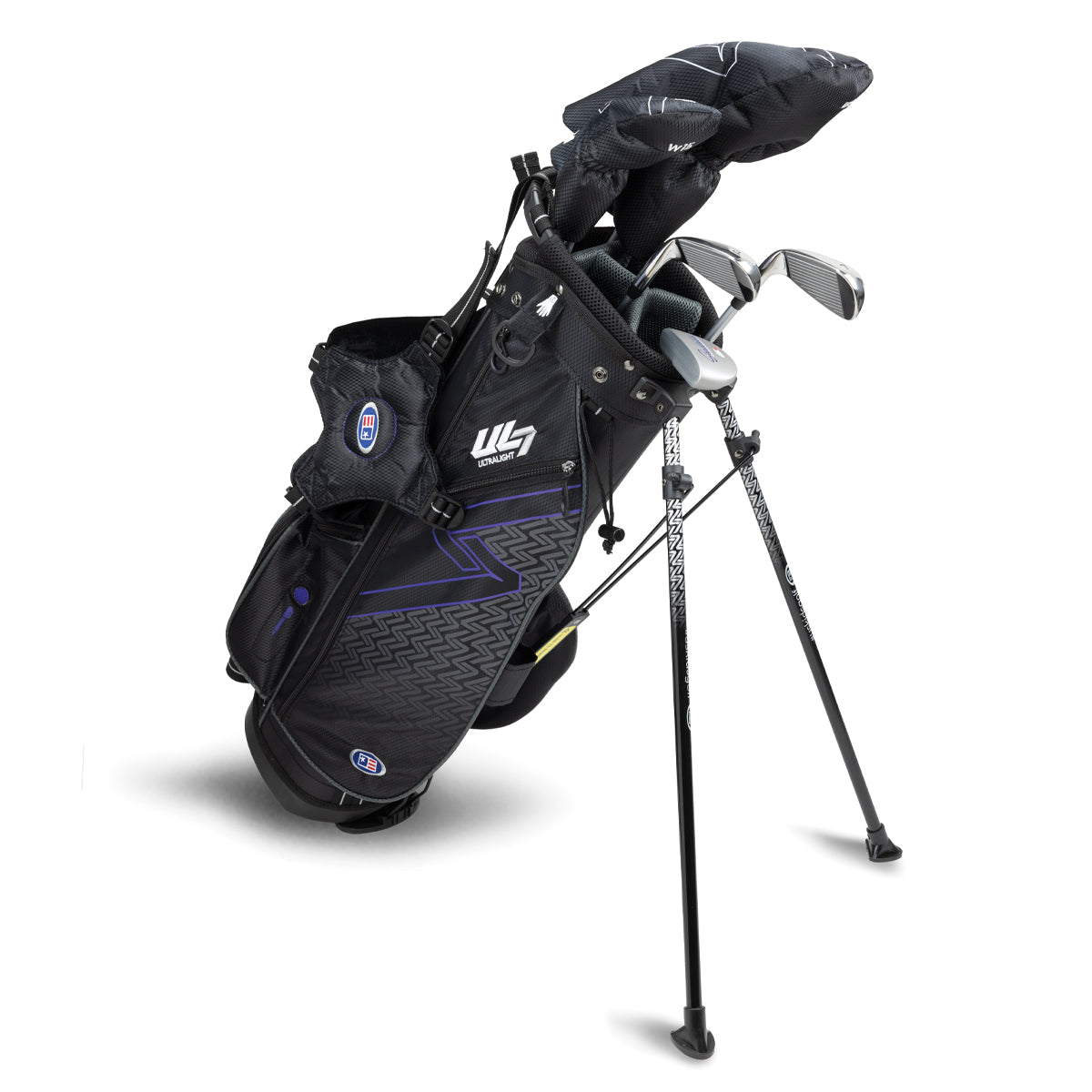 UL7 54 5 Club Stand Set, All Graphite, Black/Purple Bag
